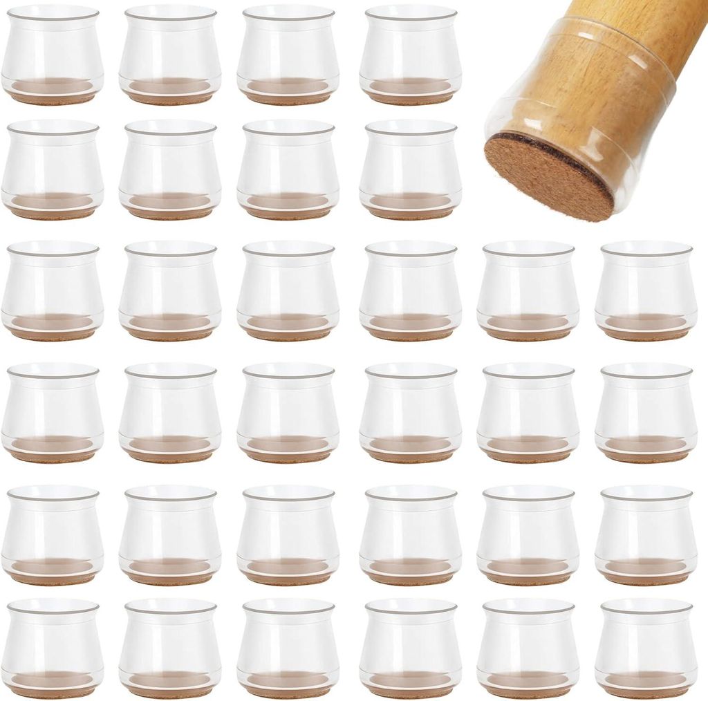 32 silikónových krytiek na nožičky stoličiek s filcovou Obrázok produktu 