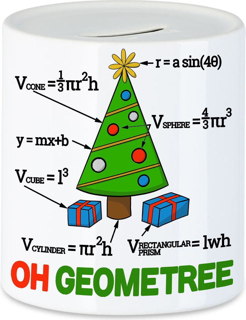Oh Geometree Spardose Weihnachten Mathematik Weihnachtsbaum Formeln Rechnen Mathe Merry Christmas