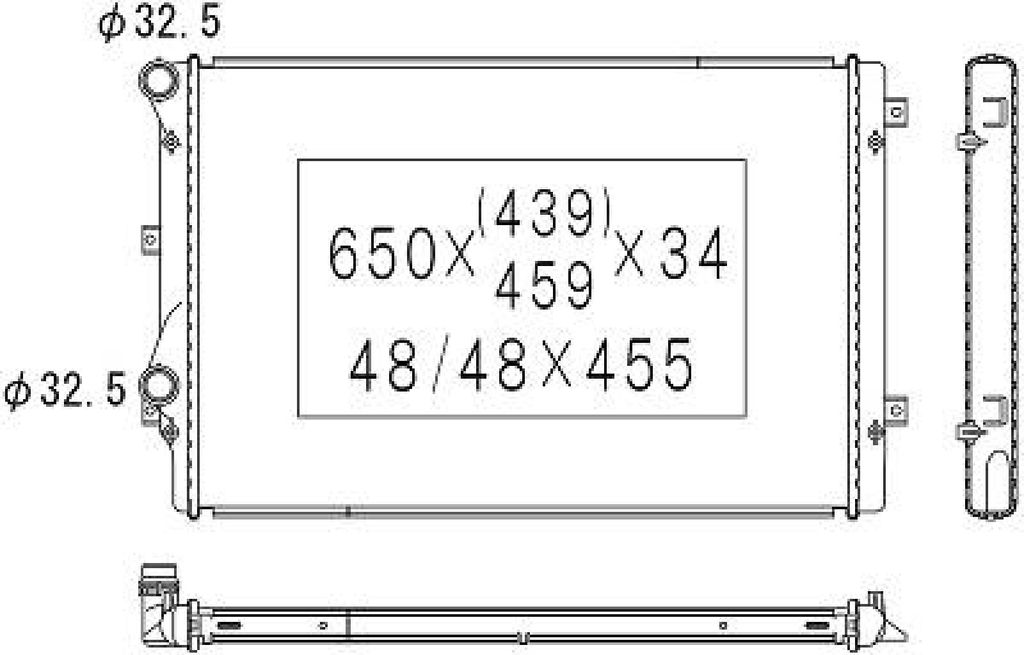 DIEDERICHS DCM3442 Kühler Wasserkühler Motorkühler für VW GOLF VI (5K1) Golf V Schrägheck (1K1) TOURAN (1T1, 1T2) Passat Variant (3C5) Passat ...