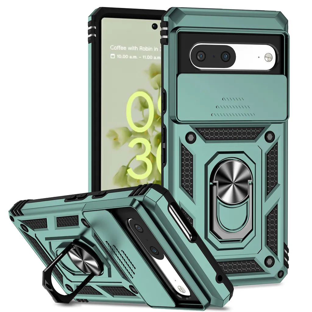 Cover Pixel 7 Pro per Famiglie: Antiurto, Anello e Copri-Camera Verde