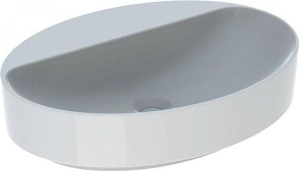 Geberit Aufsatzwaschtisch VariForm oval, 600 x 450 mm, mit Hahnlochbank, ohne Überlauf weiß