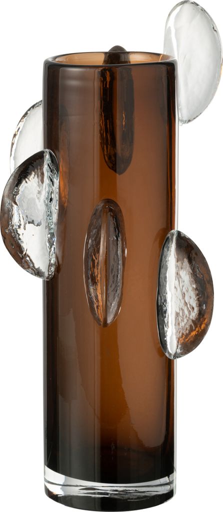 J-Line Vase Steggy Glas Braun Small