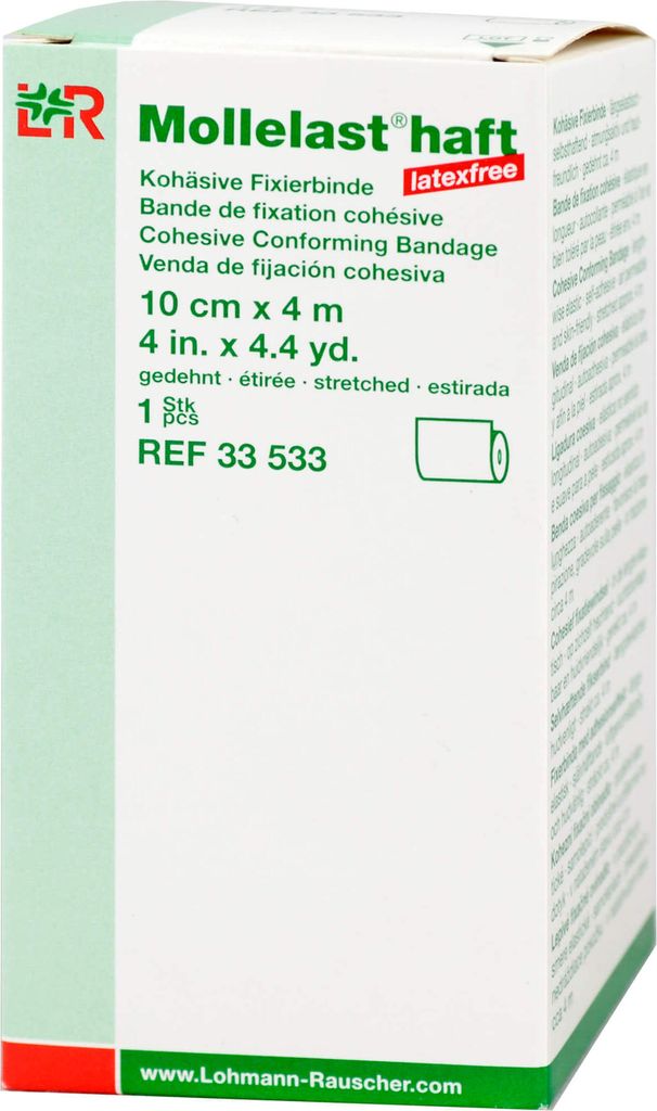 Mollelast haft Binden latexfrei 10 cmx4 m weiß 1 St
