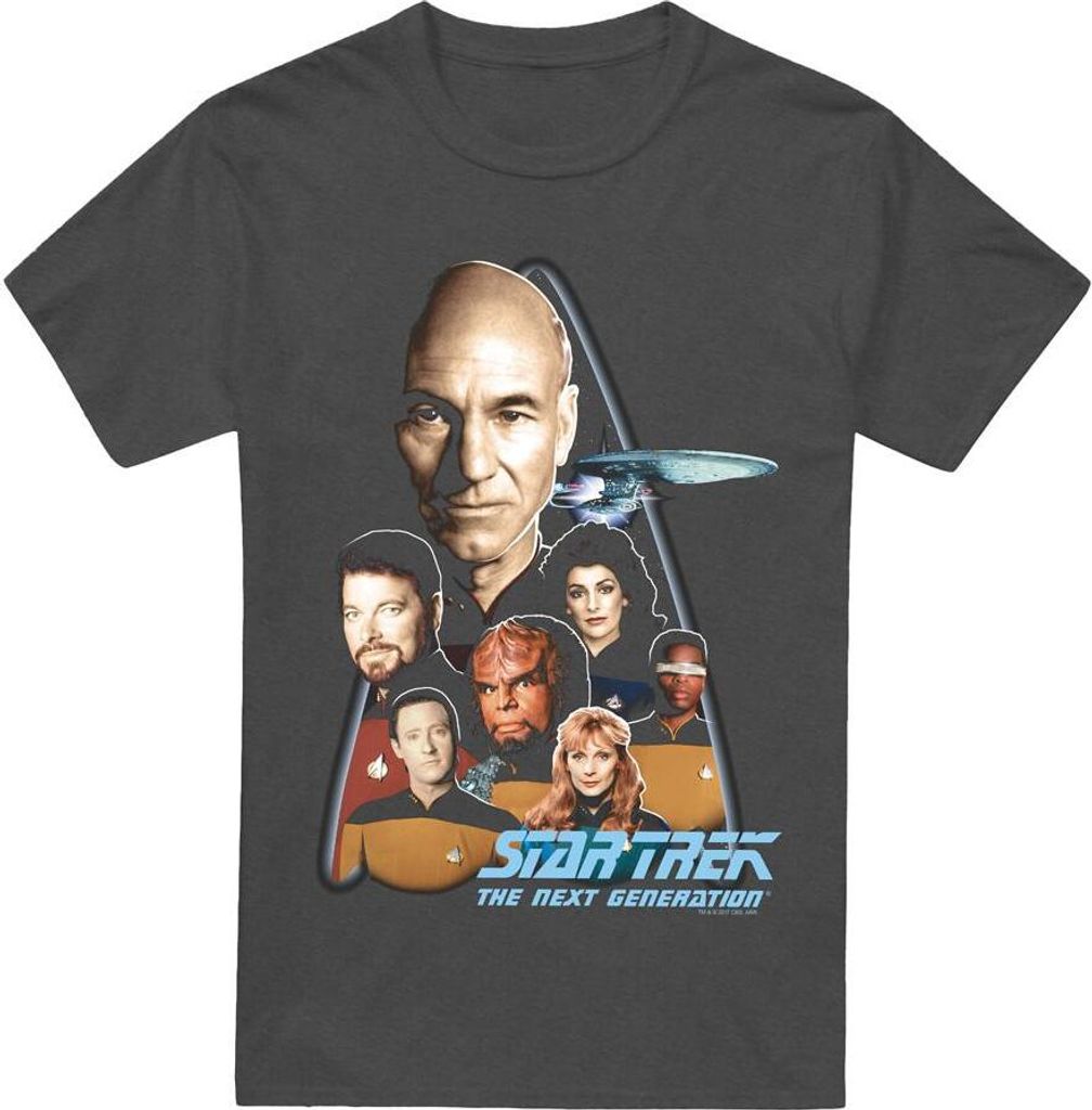 Star Trek - "The Next Generation" T-Shirt für Herren/Damen Uni TV17632 (L) (Holzkohle)