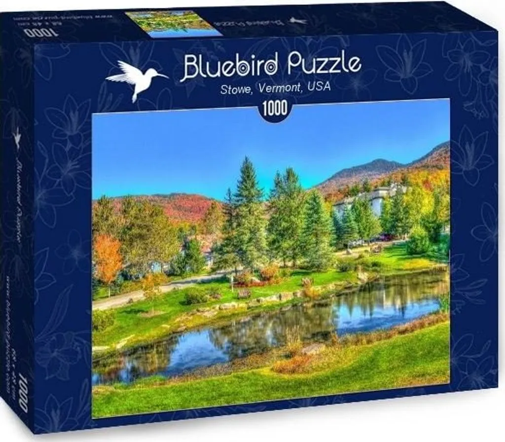 Puzzle 1000 pièces Bluebird Stowe Vermont USA - Paysage d'Automne Typique