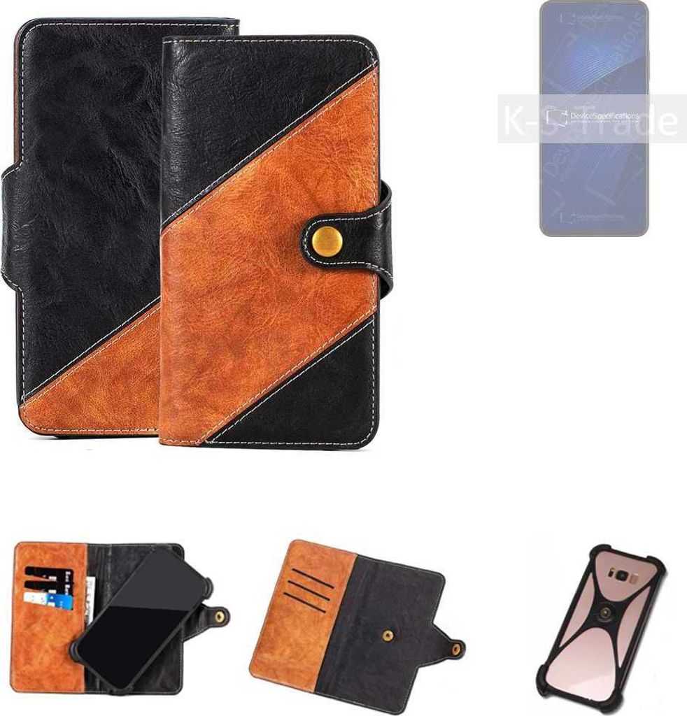 K-S-Trade Handyhülle Schutzhülle Bookstyle Case Wallet-Case kompatibel mit ZTE Axon 41 5G Handy Cover Bumper Klapphülle schwarz hellbraun 1x
