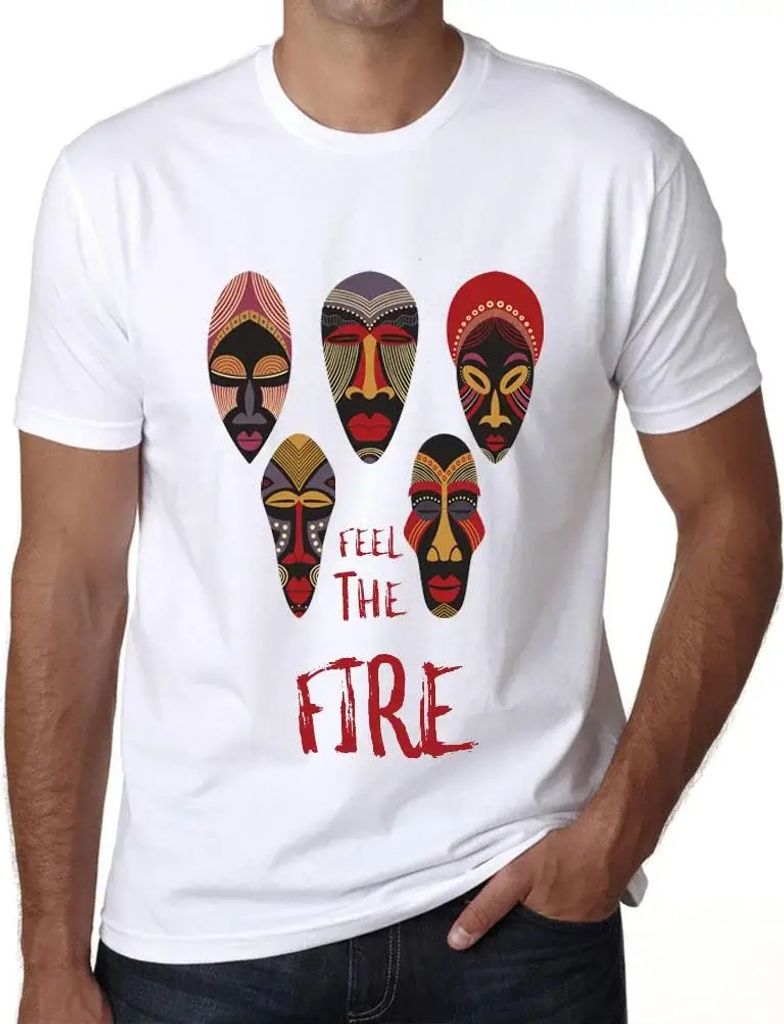 Herren Grafik T-Shirt Native Feel The Fire Öko-Verantwortlich Vintage Jahrgang Kurzarm Lustige Druck Geburtstag Geschenk Mann