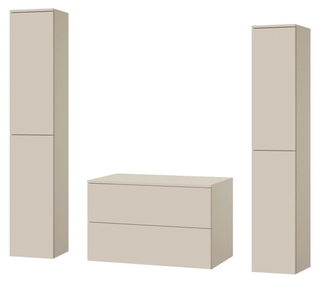 Badezimmerset 3-Teilig: Unterschrank + 2 Hochschränke Color Kaschmir (2S 80 + 2D 160 X2)