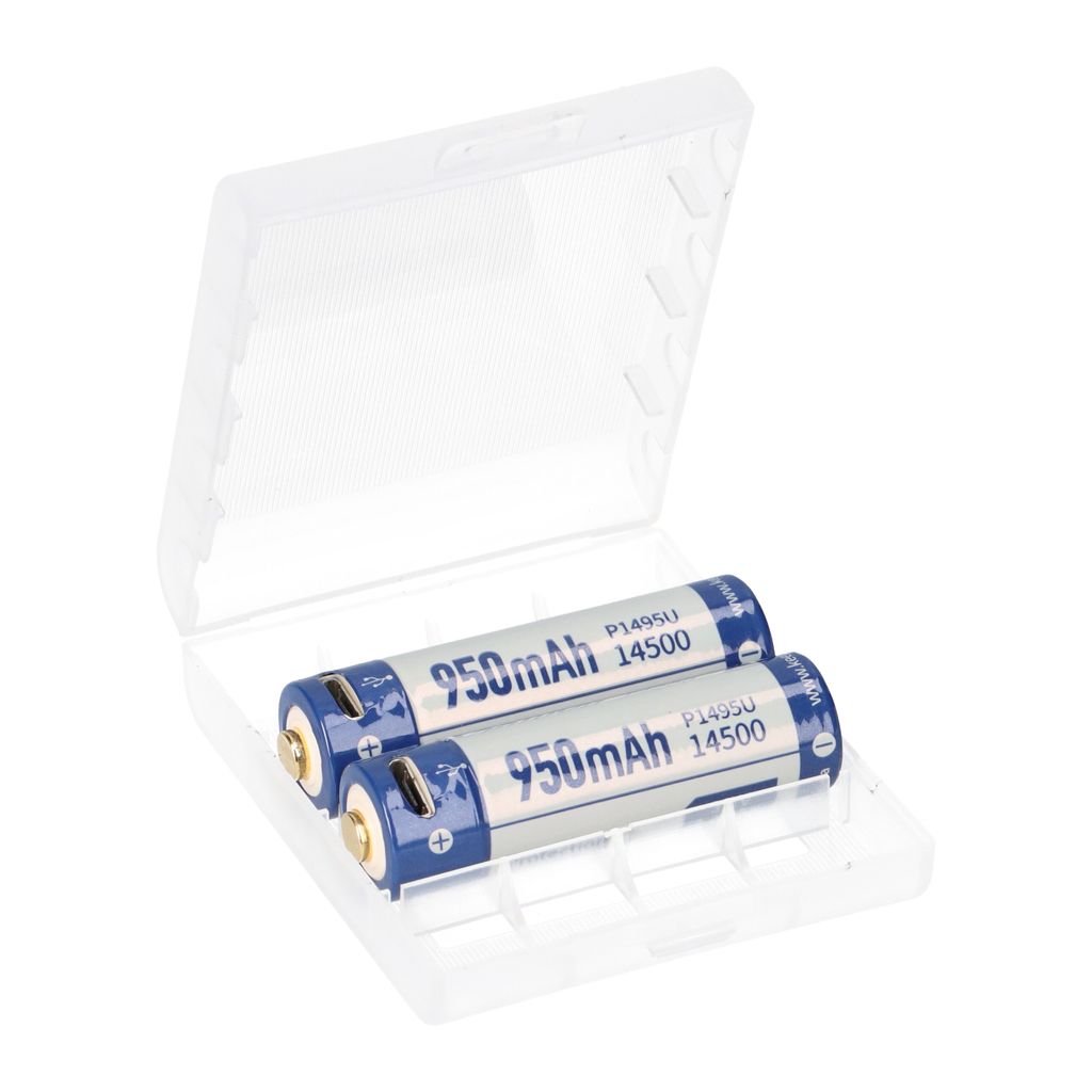 Keeppower 14500 - 950mAh Li-Ionen 3,7V - 3,6V mit USB Lademöglichkeit und PCB P1495U