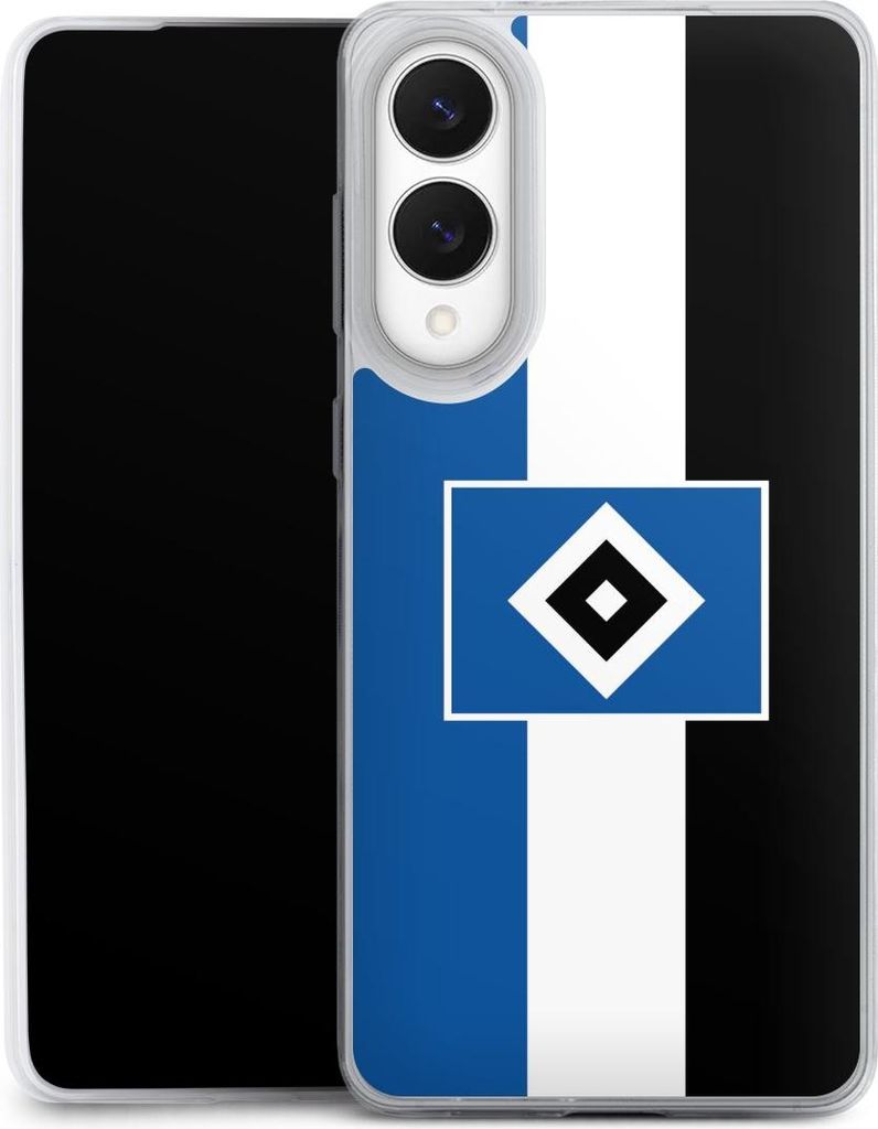 DeinDesign Slim Hülle für Samsung Galaxy S25 Edge Silikon Case Ultra Dünn Handyhülle HSV Hamburger SV Streifen