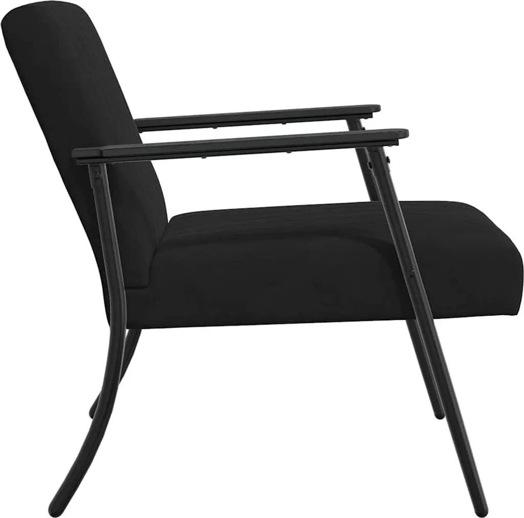 vidaXL Poltrona nera 59 x 75 x 78 cm in velluto - 5