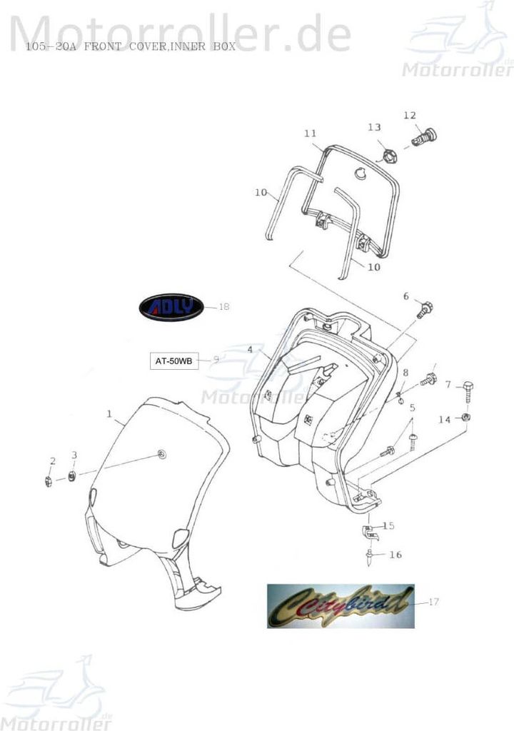 Adly Handschuhfachschloss Scoody 50 2 Roller 50ccm 2Takt Motorroller.de mit Schlüssel 50ccm-2Takt Scooter AT 50 2 Ersatzteil Service Inpektion