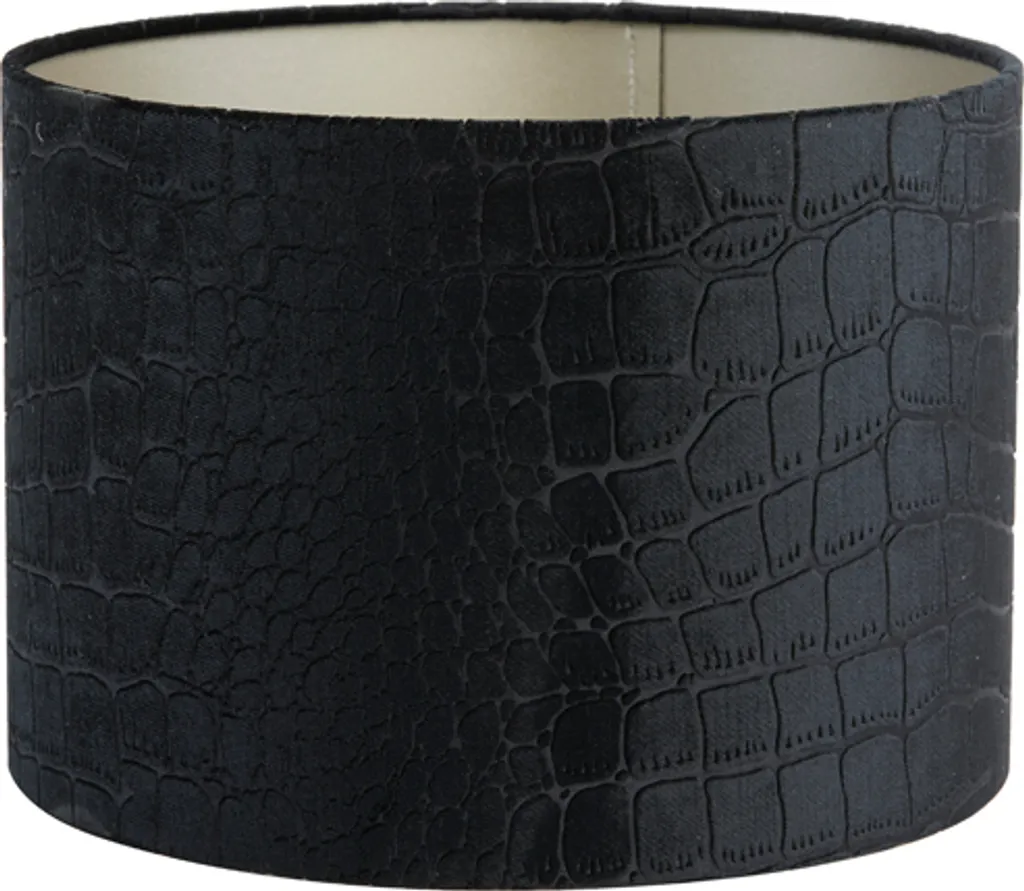 Petit Abat-jour Cylindrique Noir PRAYA Ø20 cm pour Lampe à Poser