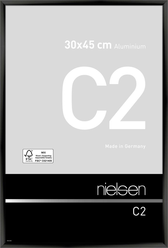 nielsen Aluminium Bilderrahmen C2, 30x45 cm, Eloxal Schwarz Produktbild 
