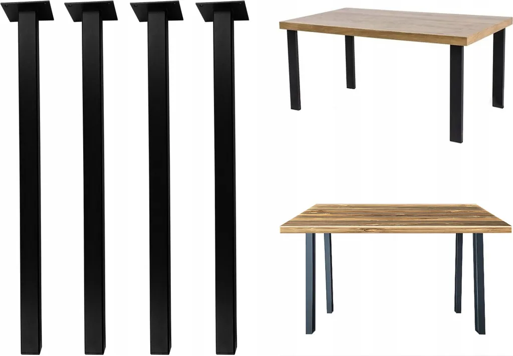 Cadre de Table en Métal Robuste 72x40x40cm - Finition Noire Élégante
