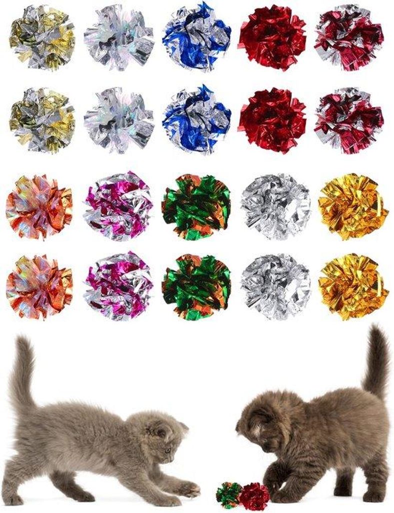 Kleckskugel Spielzeug für Katzen - 20 Stück, vielfarbig und ansprechend