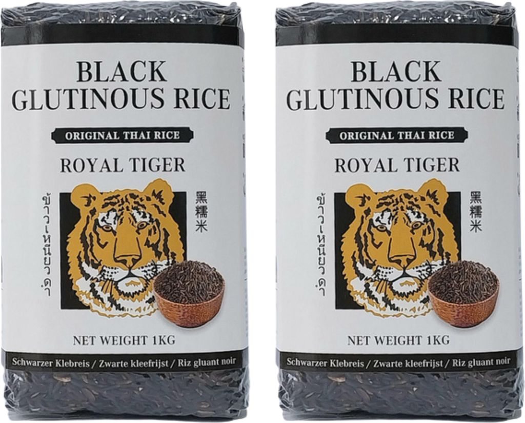 Royal Tiger schwarzer Klebreis, 2x 1kg Beutel, Klebereis Produktbild 