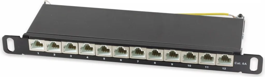 Mini Patch Panel 12 Porte CAT6 0.5U per Rack 10 Pollici