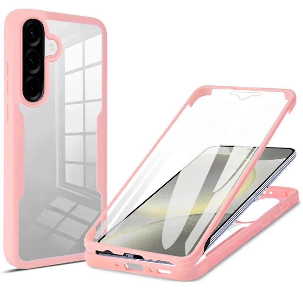 360 Grad Handyhülle für Samsung Galaxy A37 / A56 / A36 mit Displayschutz Rosa