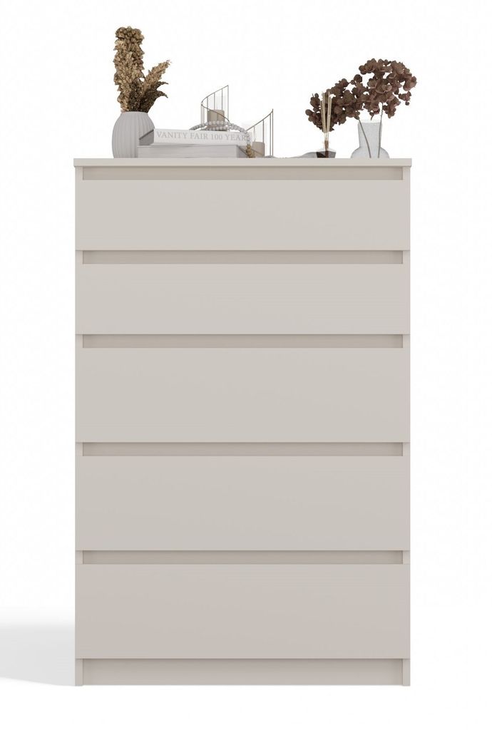Grosse Kommode Malwa M5 Schrank 5 Schubladen Kaschmir Beige