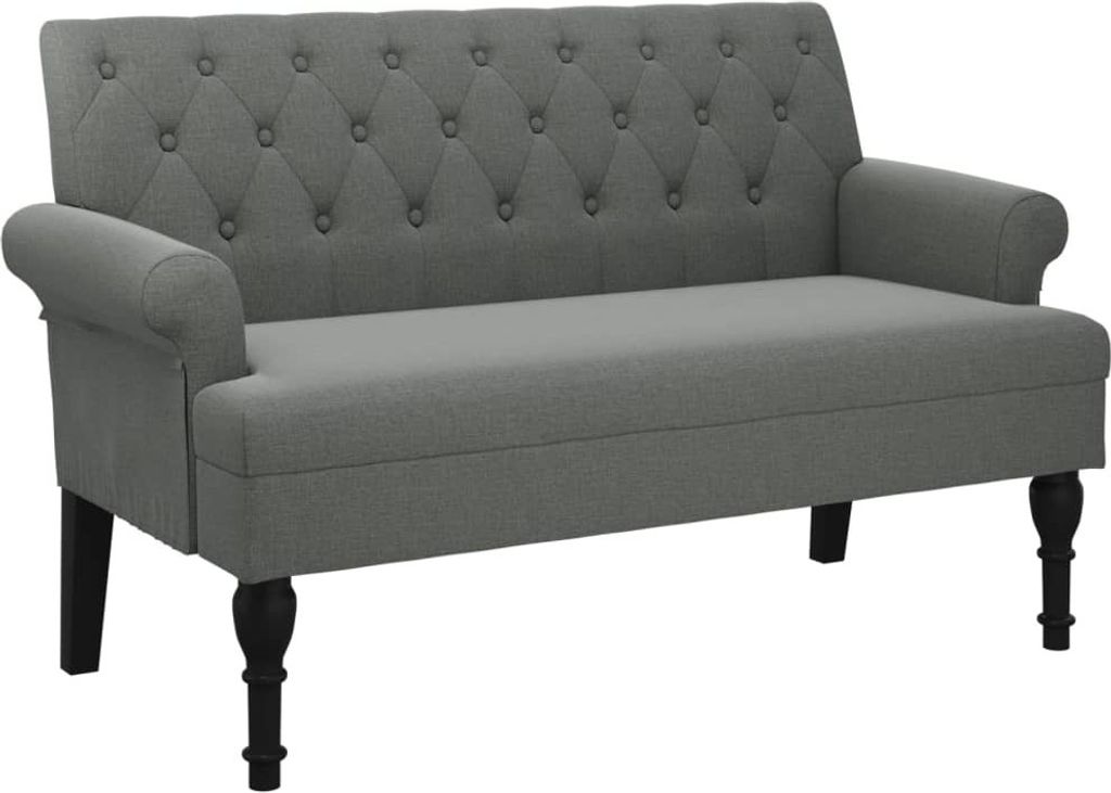 Panca con schienale in tessuto grigio scuro 120x62x75,5 cm Immagine del prodotto 