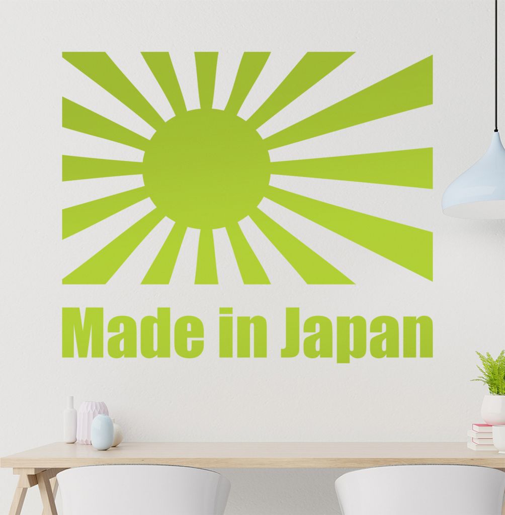 Japan/Kriegsflagge Wandtattoo in 6 Größen - Wandaufkleber Wall Sticker - Dekoration, Küche, Wohnzimmer, Schlafzimmer, Badezimmer