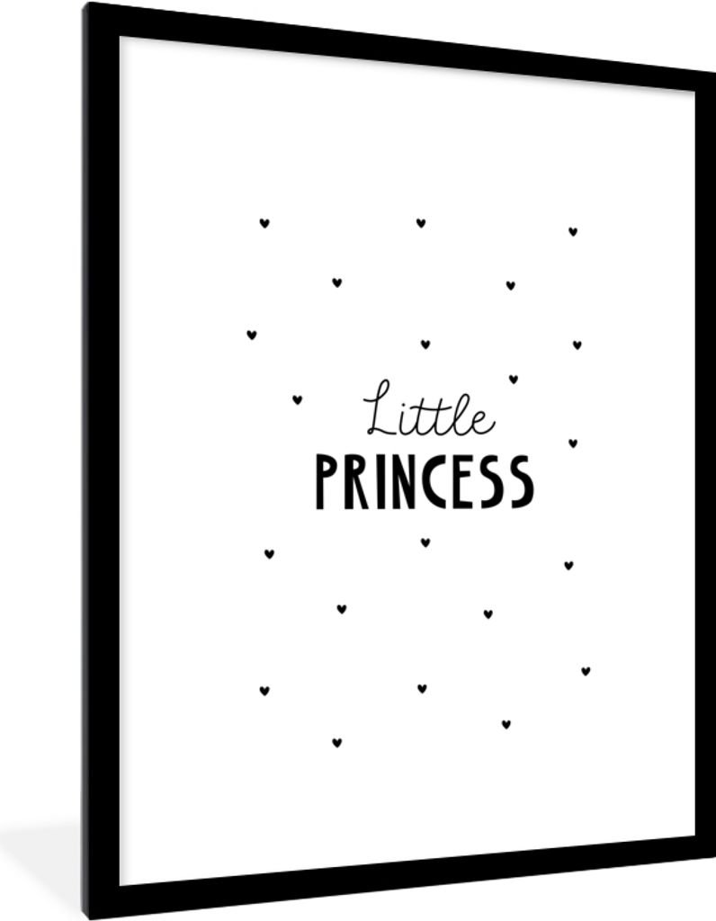MuchoWow Gerahmtes Poster Sprichwörter - Kleine Prinzessin - Mädchen - Prinzessin - Zitate 60x80 cm - Poster mit Schwarzem Bilderrahmen Wandpos...