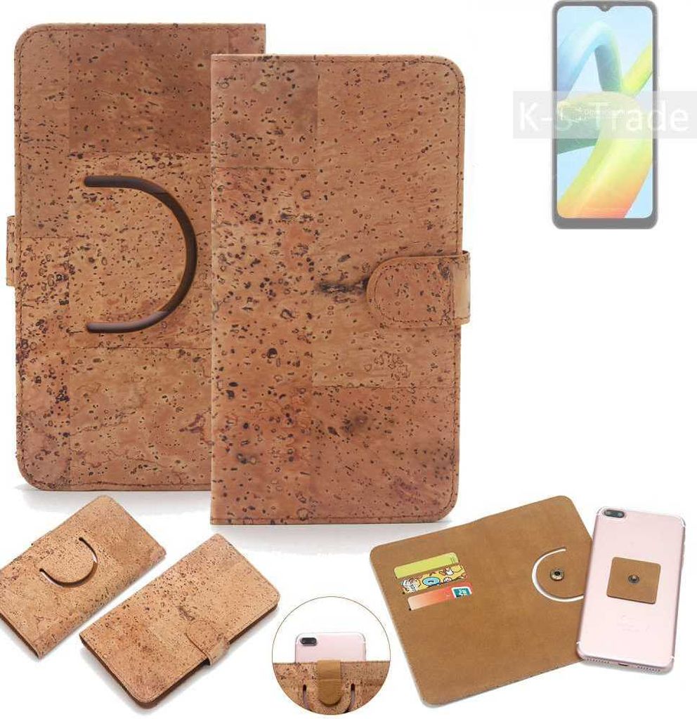 K-S-Trade Handy Hülle Schutz Hülle kompatibel mit Xiaomi Redmi A1+ Handyhülle Schutzhülle Korkhülle Kork-Hülle 1x