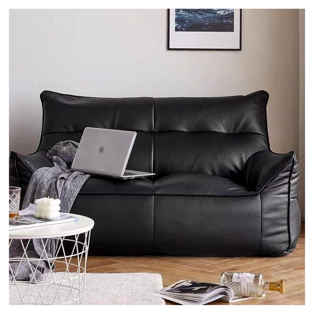 Sitzsack-Stuhlbezug aus Kunstleder, 2-Sitzer, ohne Füllung, für Sofa und Couch