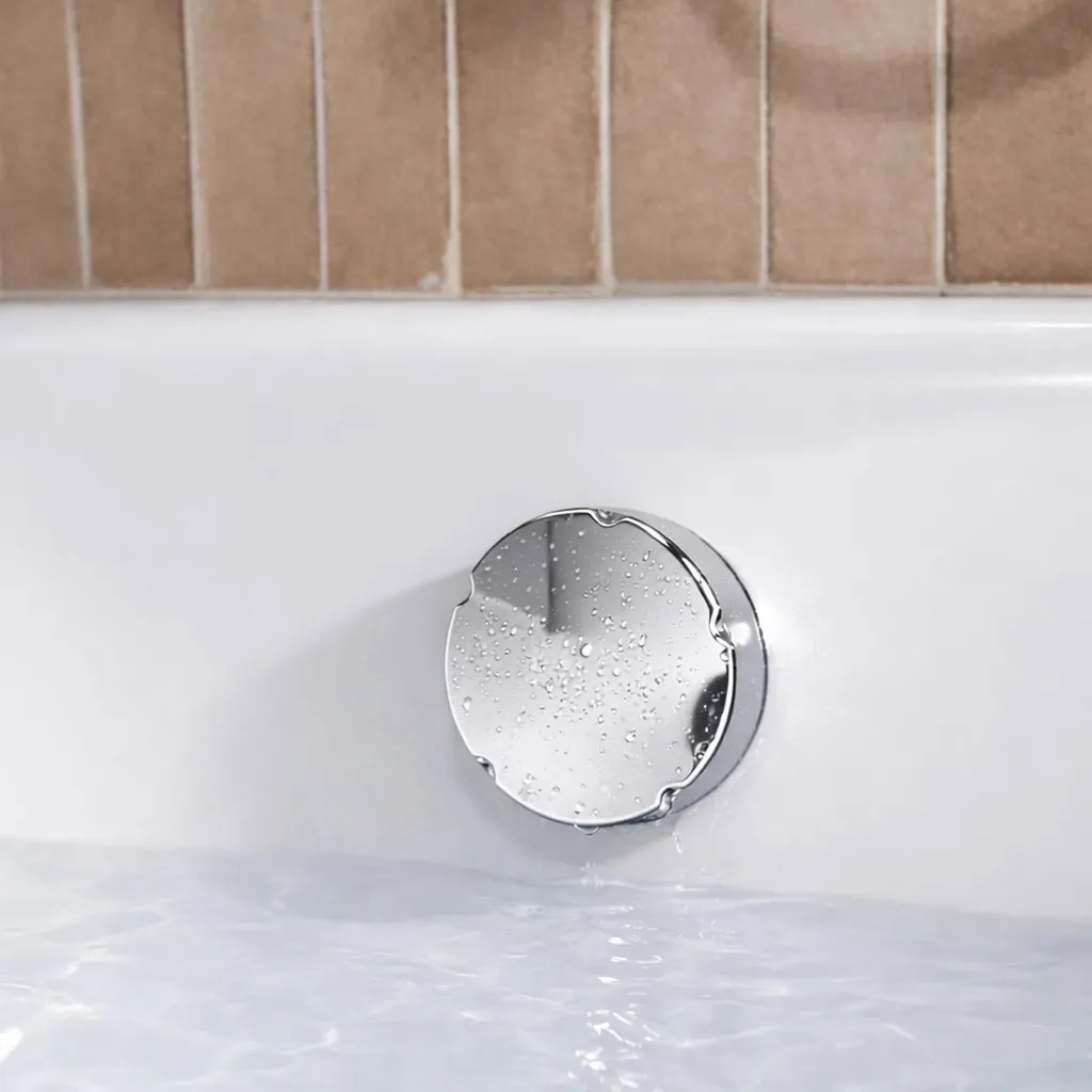 Vidage de baignoire Ø50 mm chrome anti-fuite avec trop-plein sécurisé