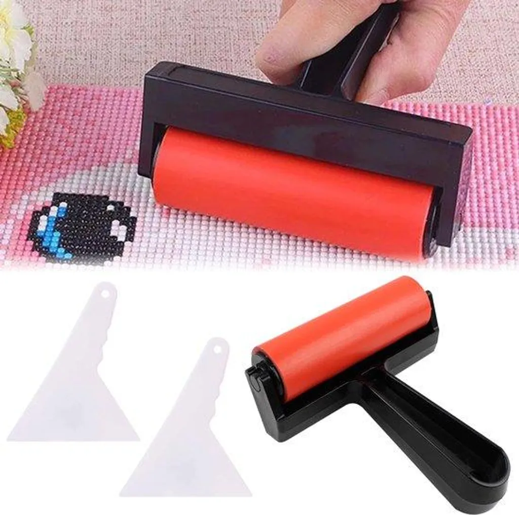 Accessoire Diamond Painting : Rouleau de pressage et 2 grattoirs DIY