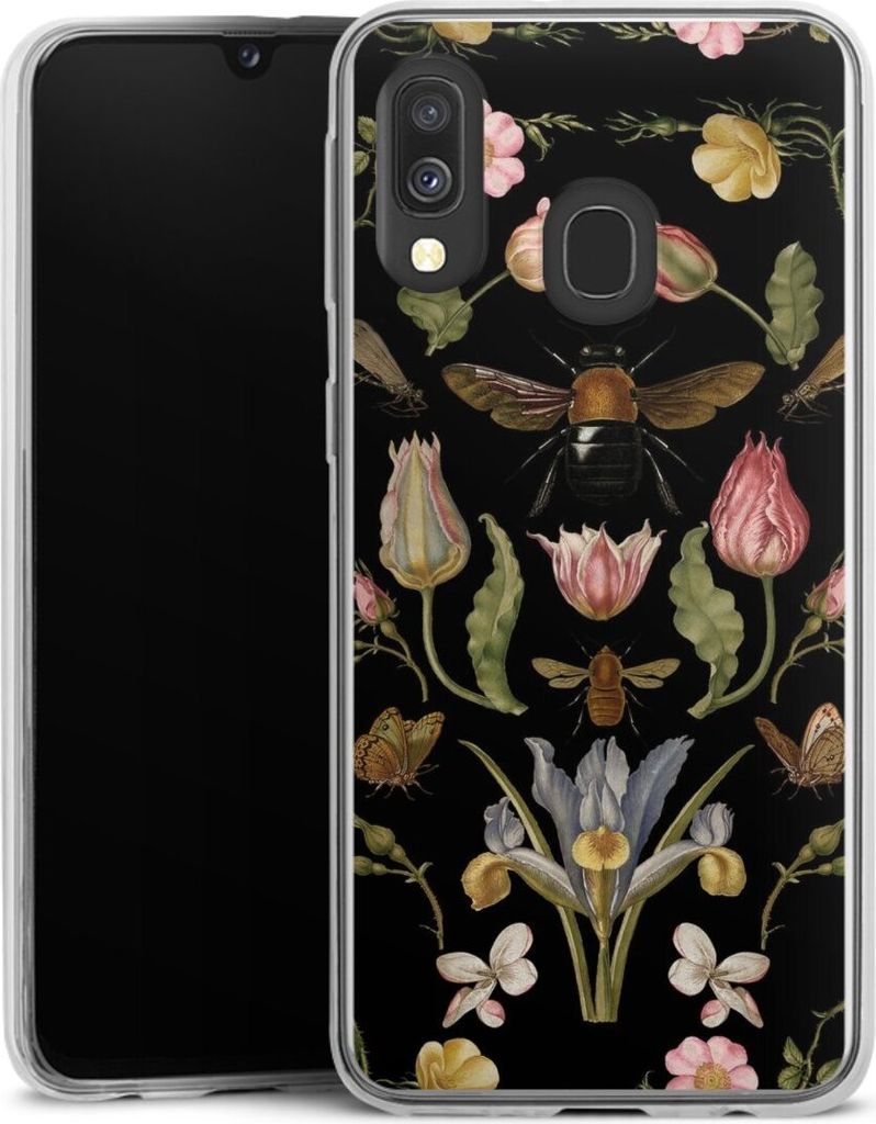 DeinDesign Slim Hülle für Samsung Galaxy A40 Silikon Case Ultra Dünn Handyhülle Biene Blumenkranz Blüte