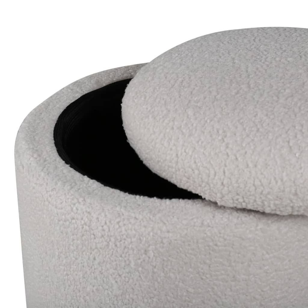 Limpen Pouf Ø32cm mit Aufbewahrung weiß. Produktbild 7