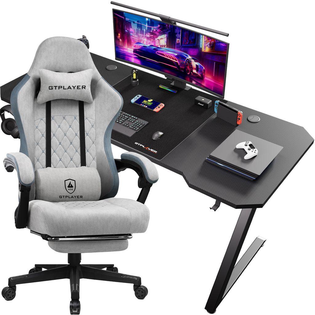 GTPALYER Gamingtisch Gaming Tisch + Gaming Stuhl- Set, Produktbild 
