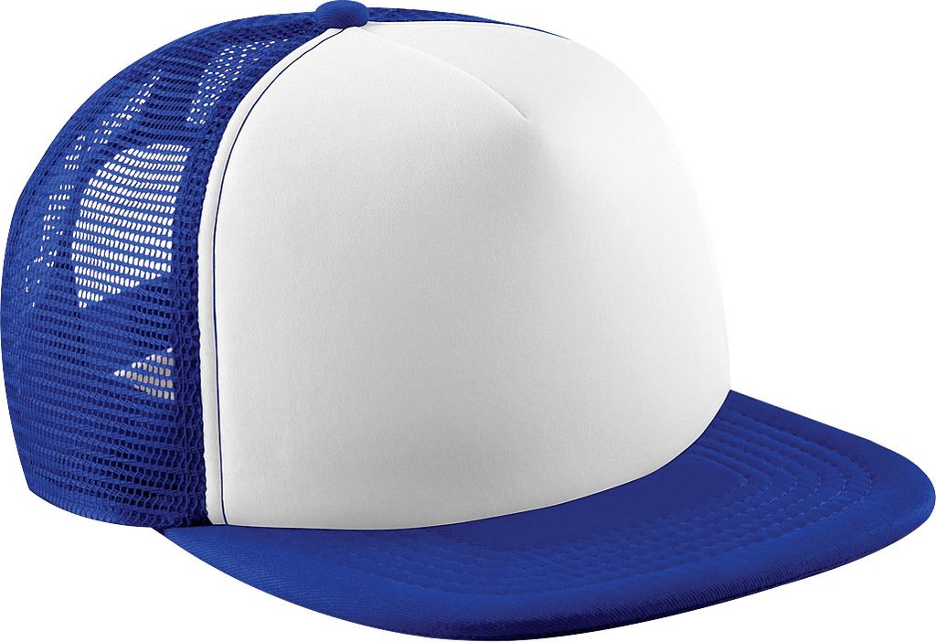 Beechfield Junior Baseball Kappe Vintage mit Netz RW200 (Einheitsgröße) (Königsblau/Weiß)