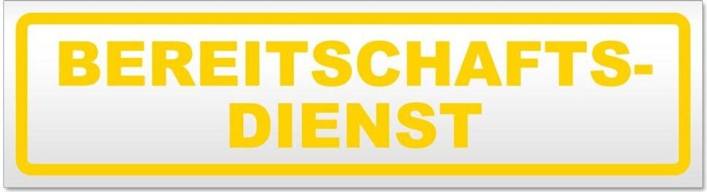 Kiwistar - Autoaufkleber - Gelb - 20 x 5,3 cm - Bereitschaftsdienst - Hinweis Aufkleber Sticker für Auto, Kfz, Fahrrad, PKW, LKW