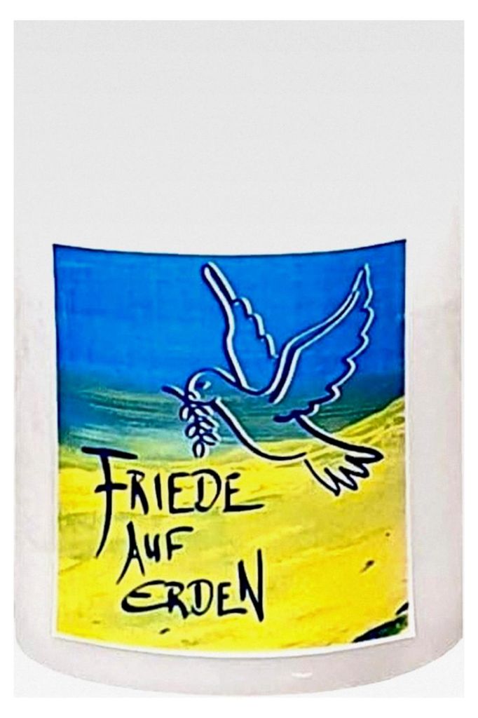 Friedenskerze Friede auf Erden Elfenbein 60 x Ø 50 mm