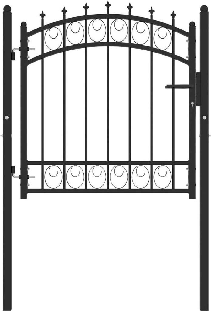 The Living Store Zauntor mit Spitzen Stahl 100x100 cm Schwarz