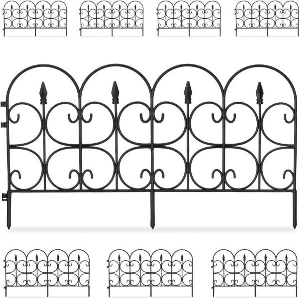 Bordure de jardin plastique clipsable lot de 8 pour pelouse et fleurs