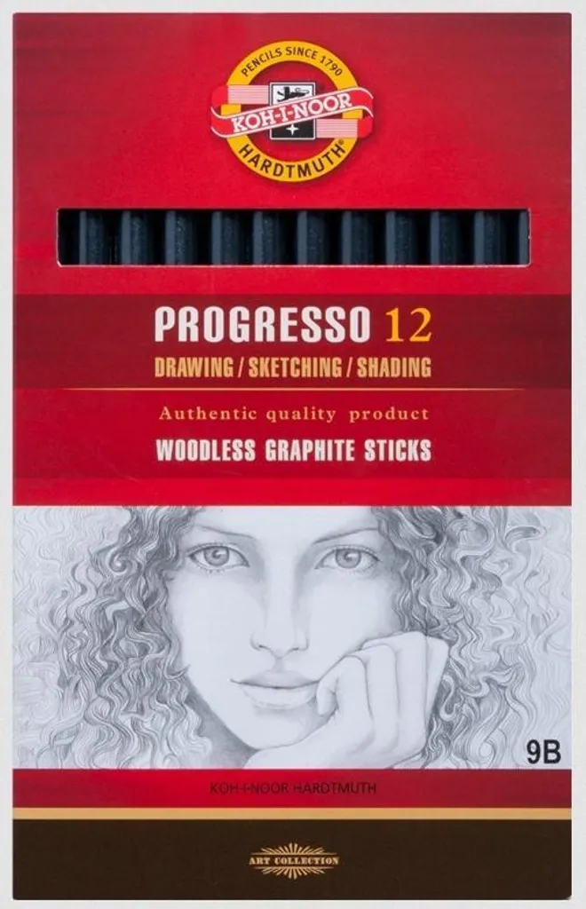 12 Mine Grafite 9B Koh-I-Noor Progresso - Ricambi Professionali