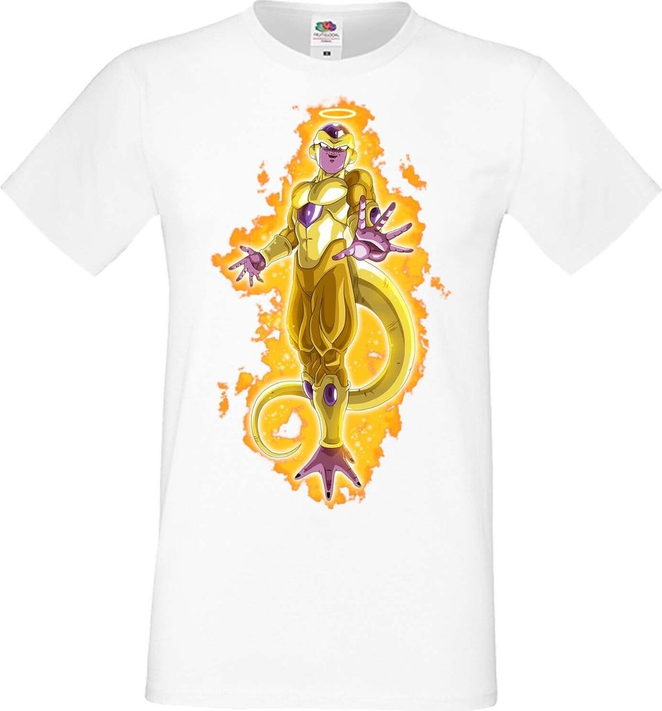 Herren T-Shirt Anime Manga Dragon Anime Manga Ball Z 08 Golden Freezer, Man 2XL / Weiß