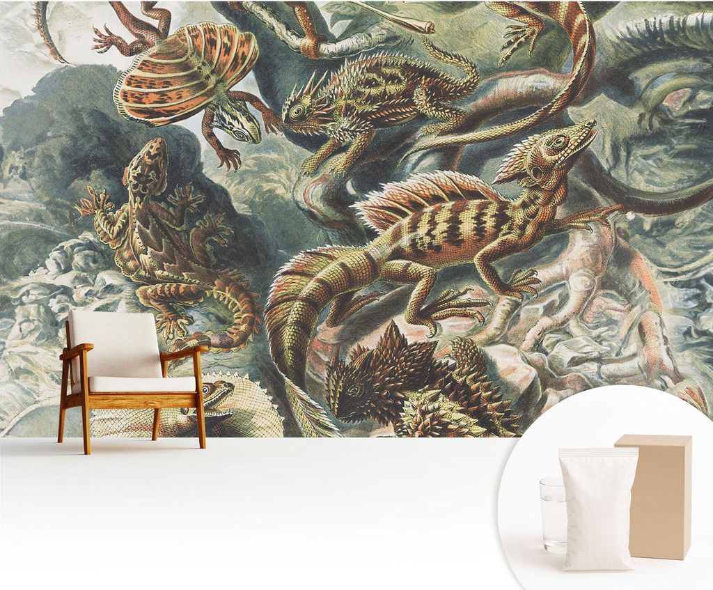 Fototapete - 416x254 cm - Tapete - Wandtapete - Wandbilder - Dekofolie - Tapete Folie - Wand - Dekoration - Wohnzimmer - Exotische Reptilien