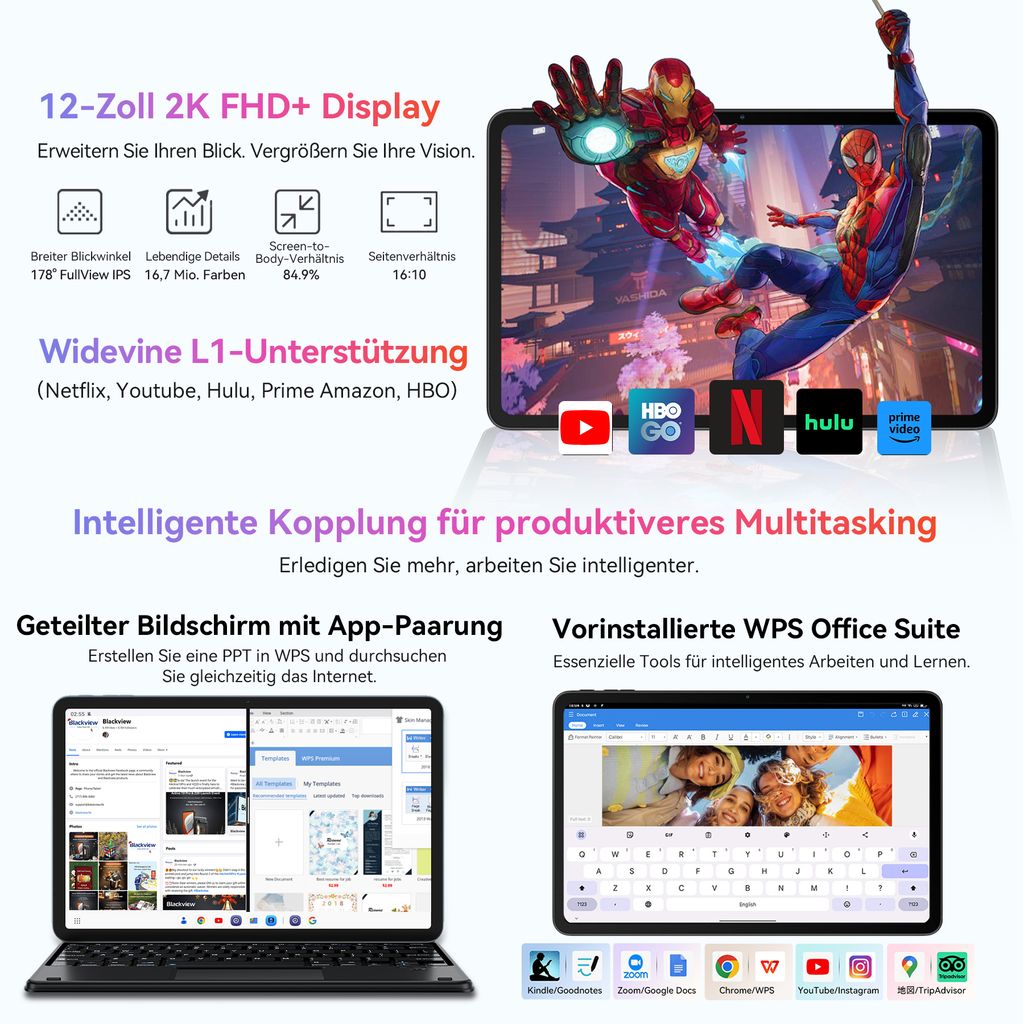 Tablet Blackview Mega2 z systemem Android 15, wyświetlaczem Zdjęcie produktu 3