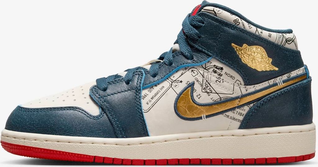 Nike Air Jordan 1 Mid SE für Kinder "Armory Navy Gold", Größe: 40