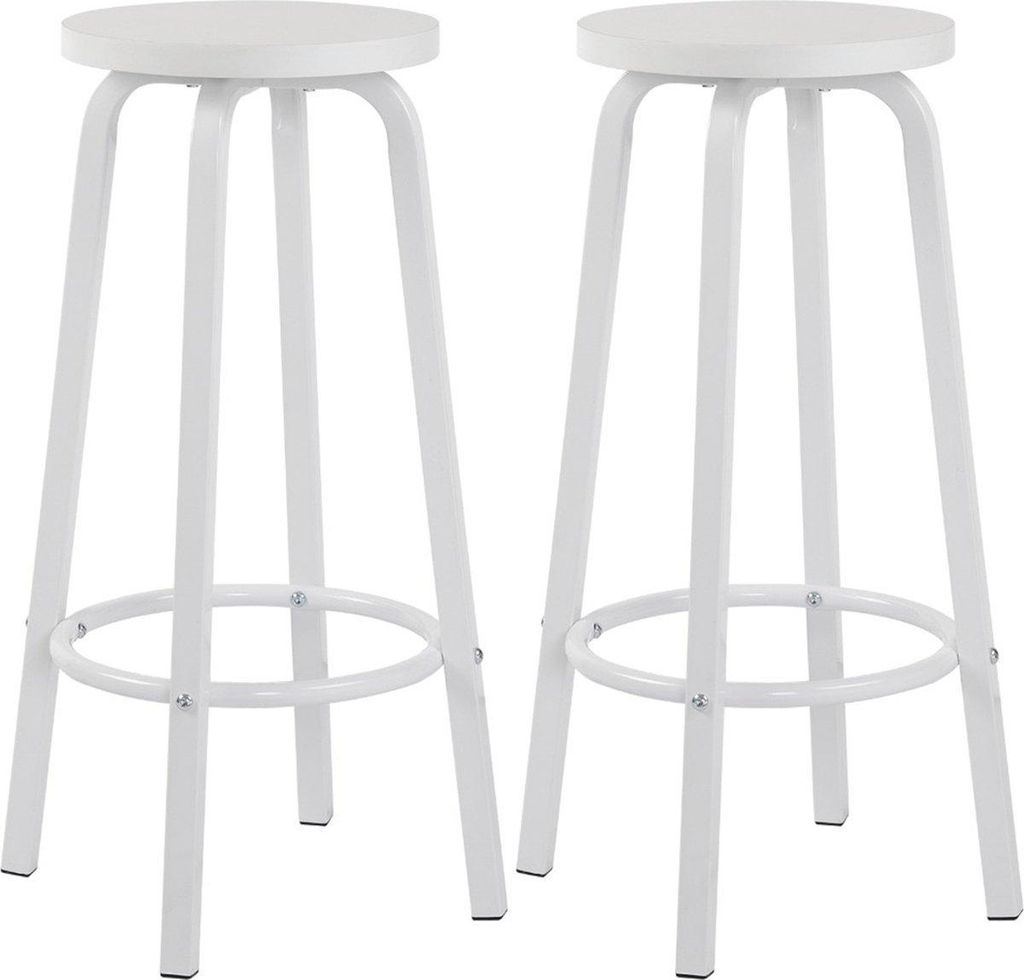 Barhocker – Weiß – Ohne Rückenlehne – 30×30×72cm – 2er Set Barhockern