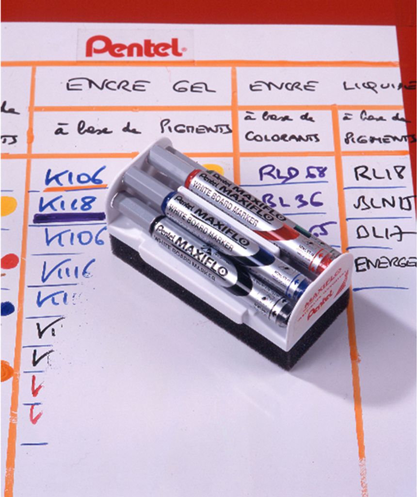 PENTEL Lot de 3 marqueurs MAXIFLO MWL5S pour tableau