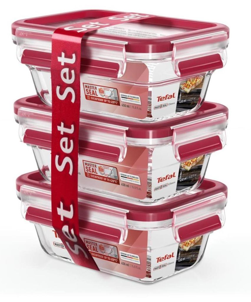 Tefal Master Seal Glas-Set, 3 x 450 ml