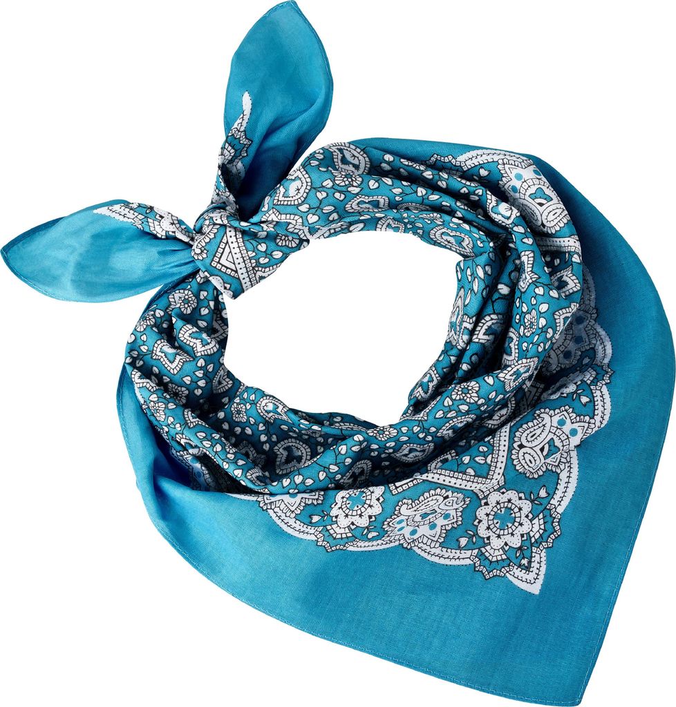 Tobeni 548 Bandana Nickituch in 100 Baumwolle für Damen und Herren Paisley Türkis