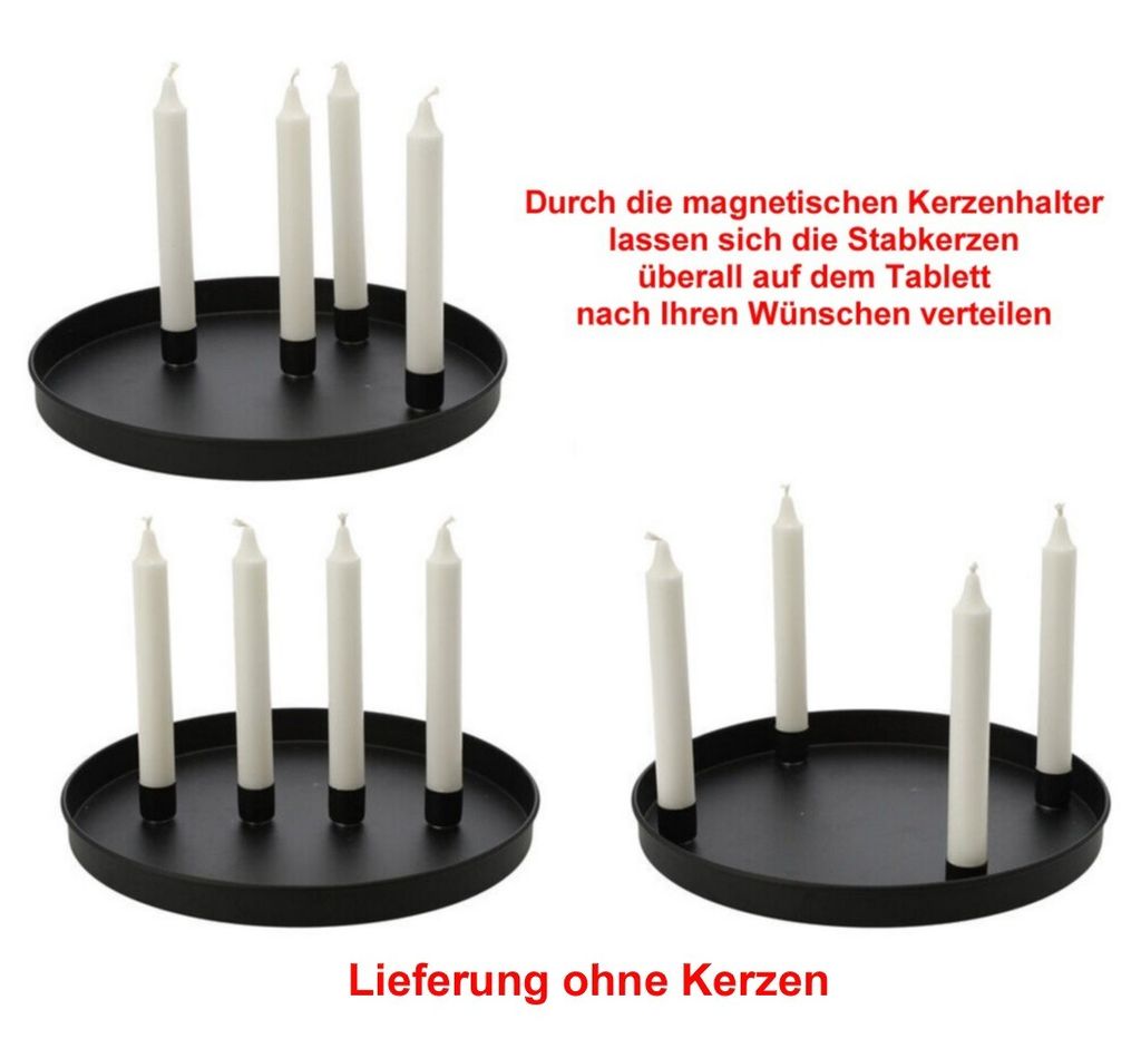 Rundes Metall-Tablett, D:25 cm, mit 4 magnetischen Produktbild 5