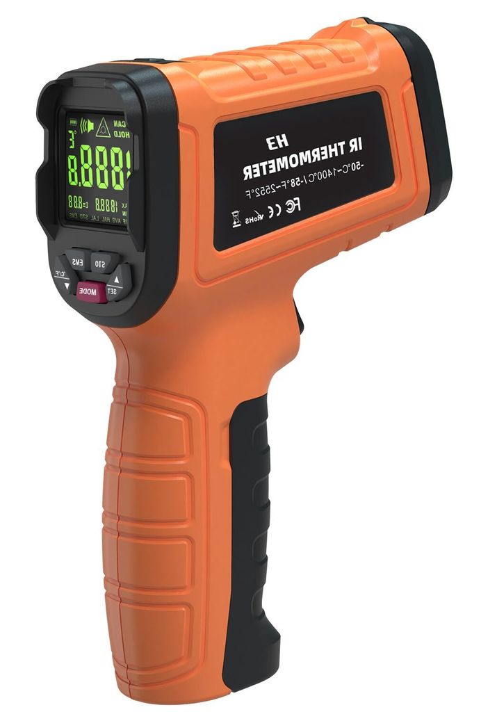 Infrarot-Thermometer, Digitales Laser-Temperaturmessgerät -50 °C bis 1400 °C, 50:1 Zustands-/Messpunkt-Temperaturmessgerät berührungslos mit L...